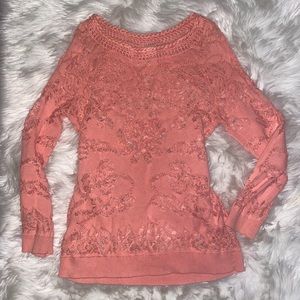 Sax 5th Ave Hinge XS coral sweater